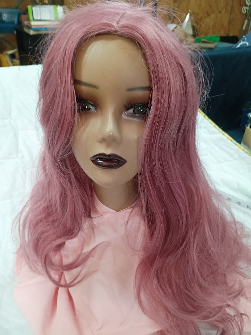 Source Unknown Dusty Pink Long Wavy Women's Wig